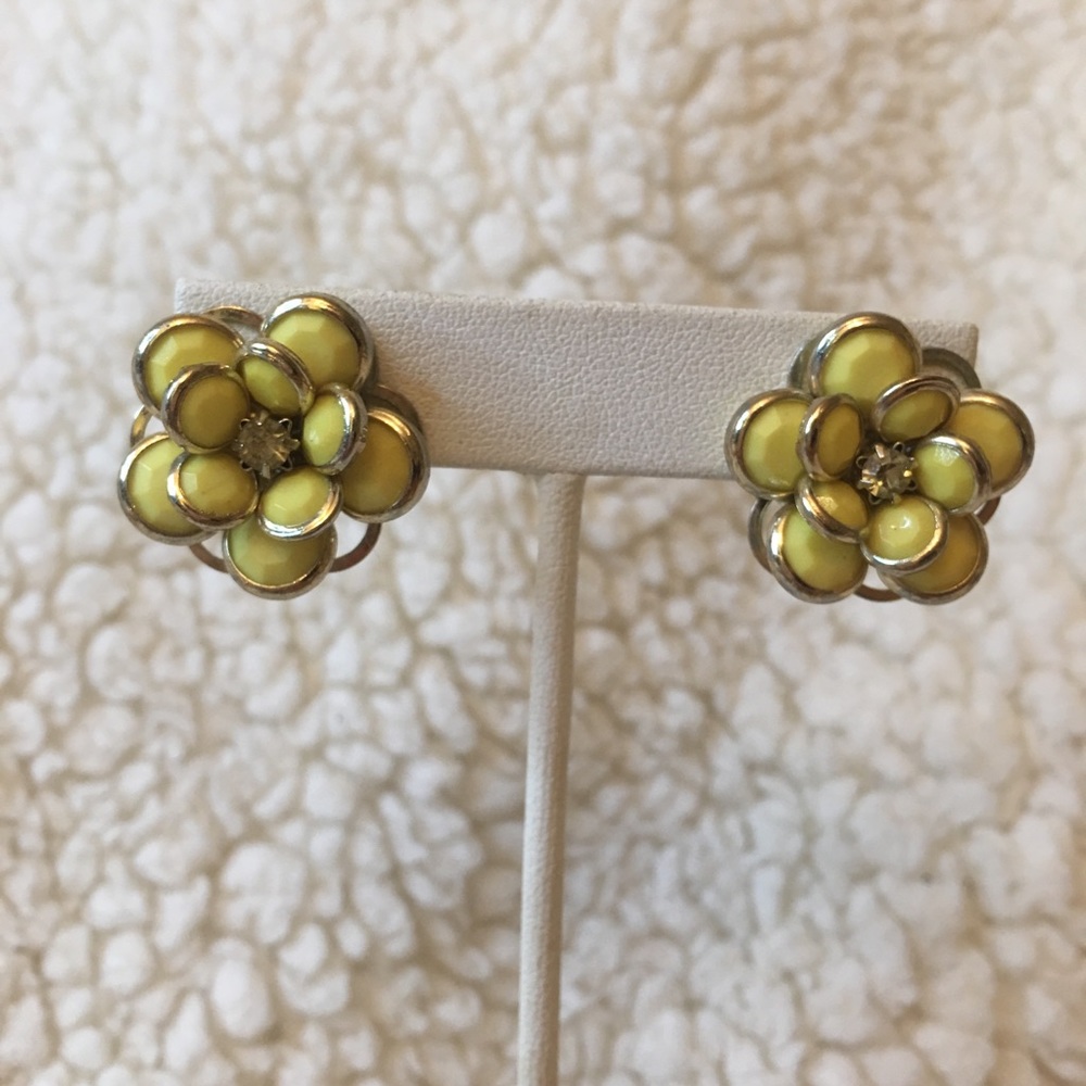 Yellow floral earrings